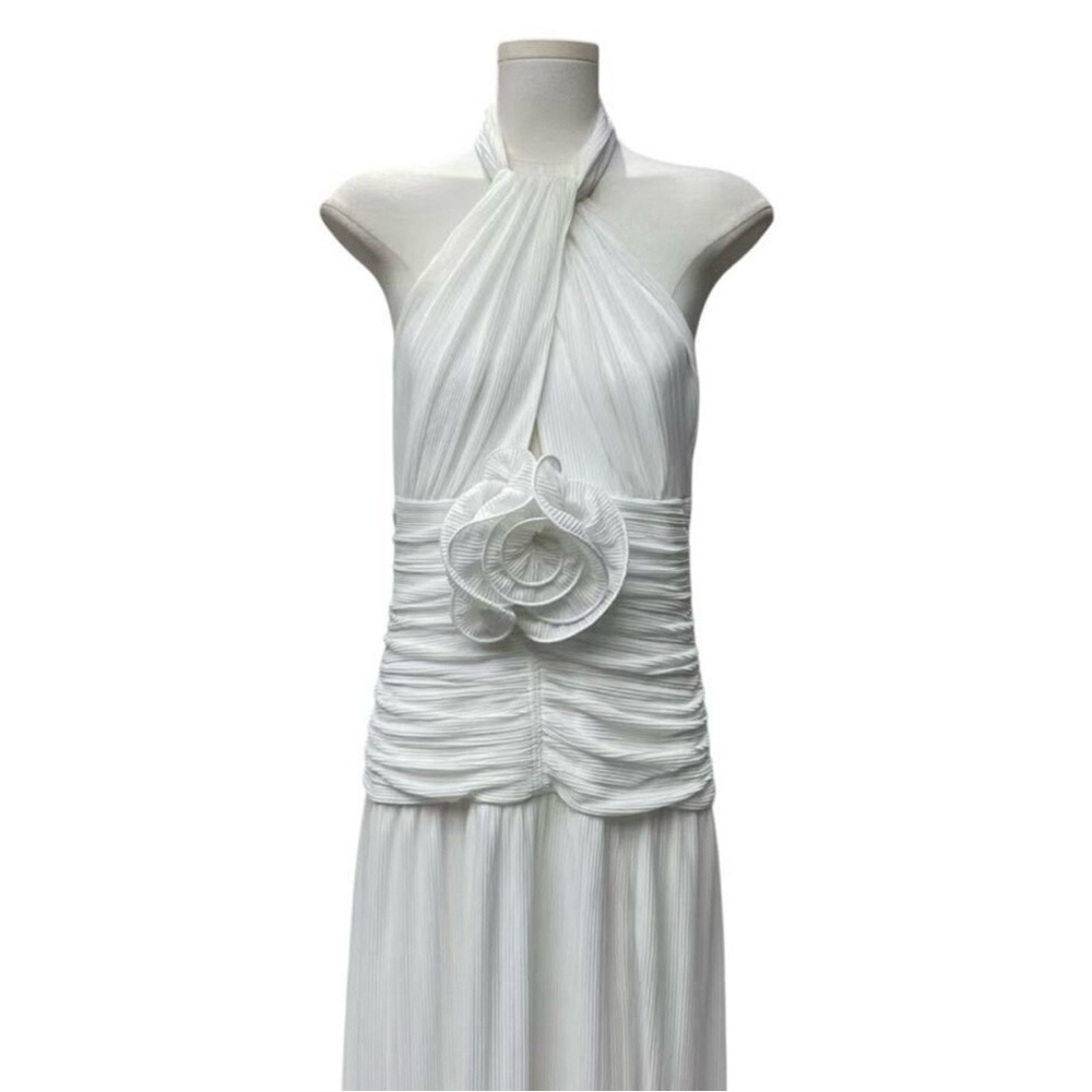 Rebecca Vallance White Halter Maxi Dress - Picture 6 of 8